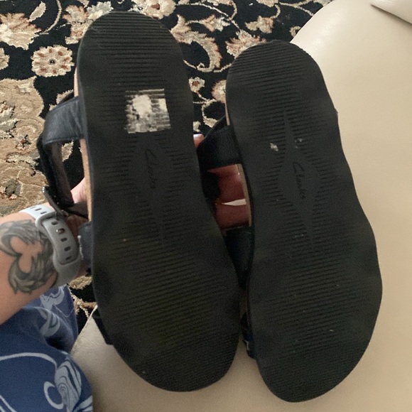 Clark’s Adjustable Leather Ultimate Comfort Sandals Black 9M - Picture 8 of 9